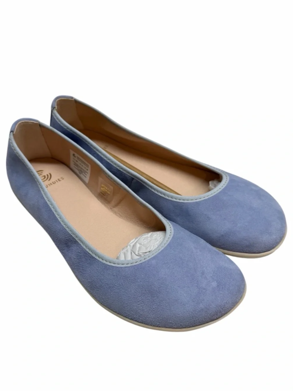NWT Groundies Barefoot Shoes Lily Suede Ballet Flat Shoes Blue barefootwear sz 8 - Picture 4 of 13